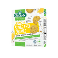 ORG Lemon Sugar Free Cookies w/ Poppy Seed 130g