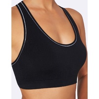 Boody Active Racer Back Bra Black Silver Thread S