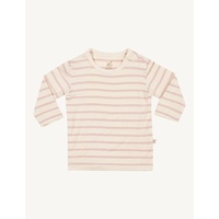 Boody Baby Long Sleeve Top Chalk/Rose Stripe 3-6