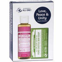 Dr Bronner's Rose/Green Tea Gift Pack (Rose Liquid Castile 118mL/Green Tea Bar Soap 140G)