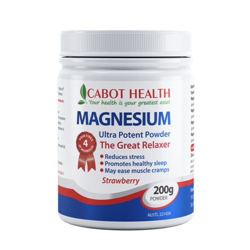 Cabot Health Magnesium Ultra Potent 200gm Strawberry