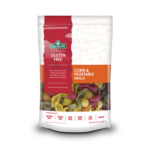 ORG Corn & Vegetable Shells 250gm