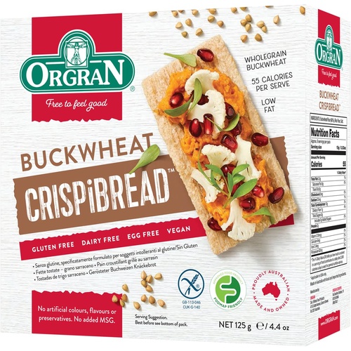 ORG Crispibread Toasted Buckwheat 125gm