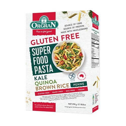 ORG SUPER FOOD Brown Rice, Quinoa and Kale Penne Pasta 250g