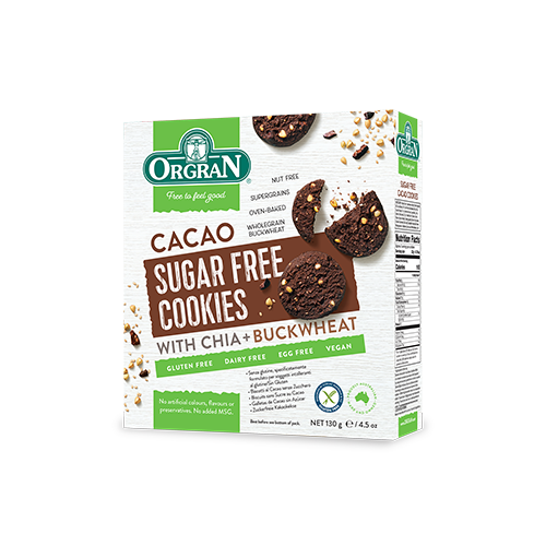 ORG Sugar Free Cacao Cookies 130g