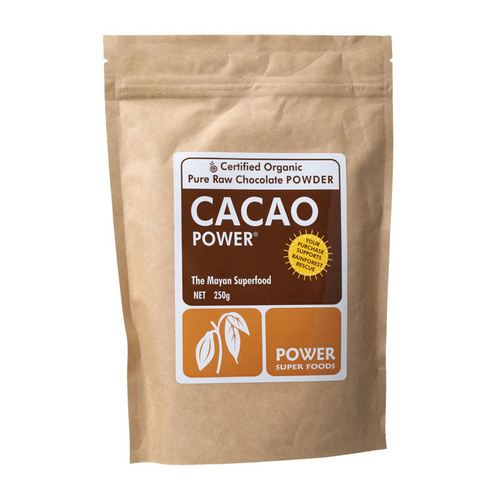 Power Super Foods Org Pure Raw Cacao Powder 250gm (kraft)