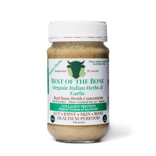 BOTB Bone broth Conc w Org Italian Herbs Garlic 375g