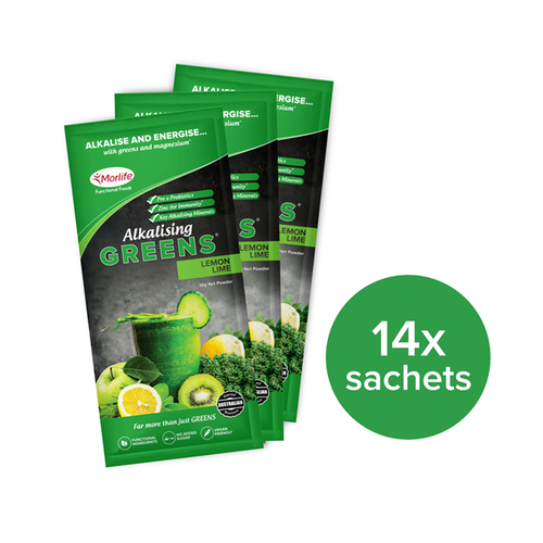 Morlife Alkalising Greens Lemon Lime HP 14x10G