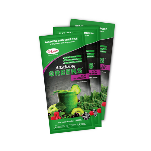 Morlife Alkalising Greens Acai Raspberry HP 14x10G