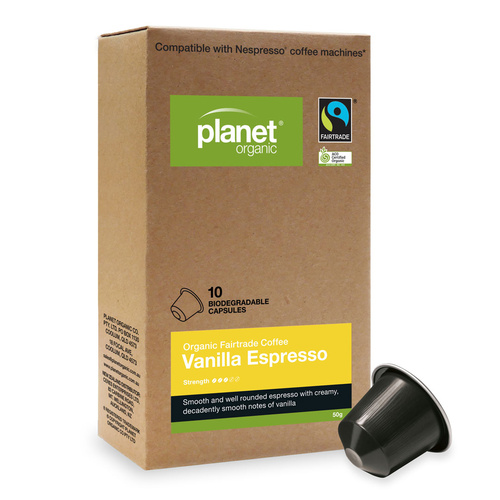 Planet Organic Vanilla Espresso Capsules X 10