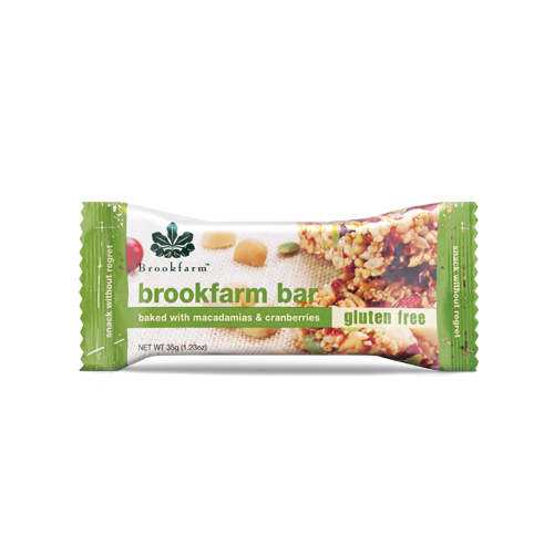 Brookfarm Macadamia & Cranberry Bars GF 35gm x 12