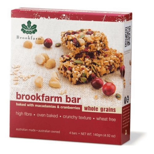 Brookfarm Toasted Macadamia & Cranberry Bars 35gm x 4