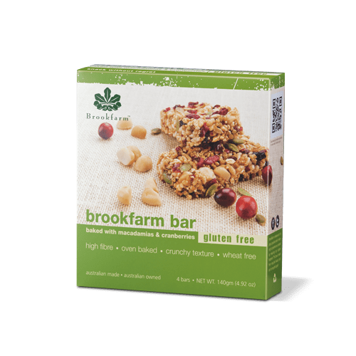 Brookfarm Macadamia & Cranberry Bars GF 35gm x 4