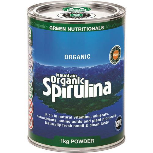 Green Nutritionals Mountain Org Spirulina 1kg Can