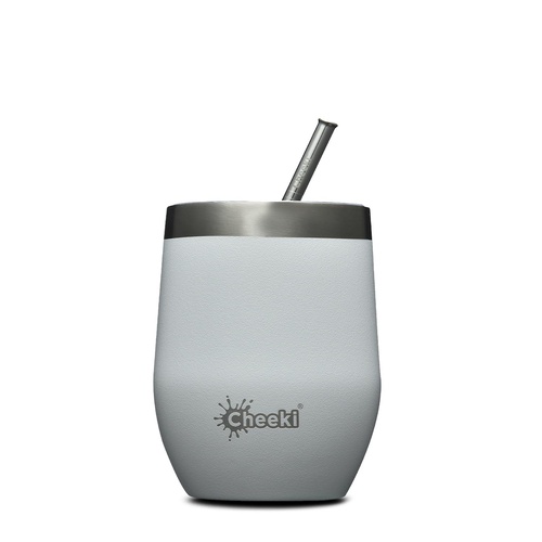 CHE Insulated Wine Tumbler with straw Spirit White 320ml