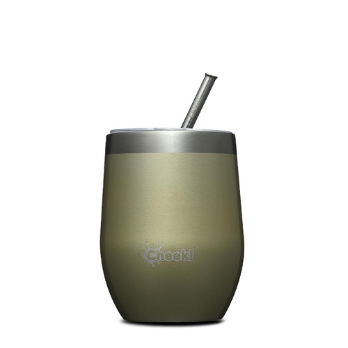 CHE Insulated Wine Tumbler with straw Soft Gold 320ml