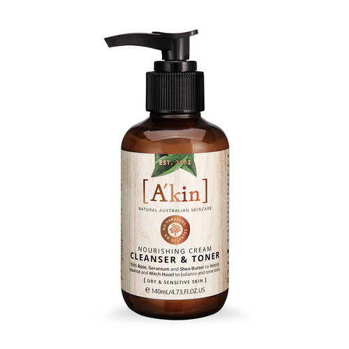 A'kin Nourishing Cream Cleanser & Toner 140ml