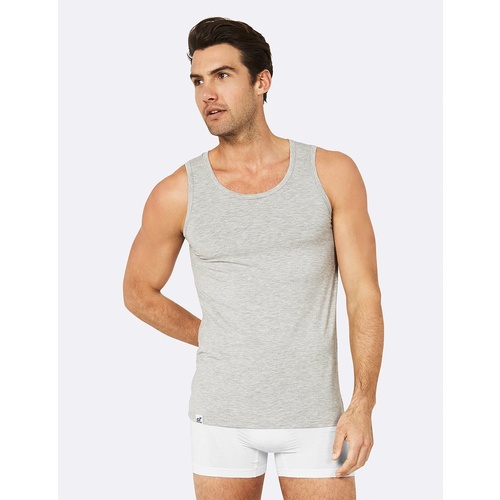 Boody Mens Singlet Light Grey Marl XL