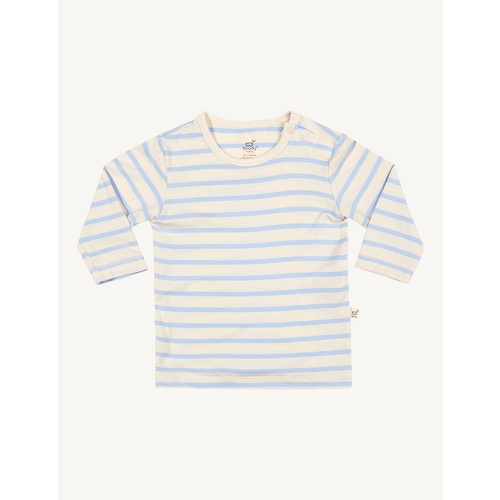 Boody Baby Long Sleeve Top Chalk/Sky Stripe 3-6