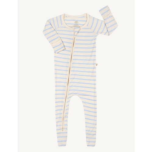 Boody Baby Long Sleeve Onesie Chalk/Sky Stripe 0-3