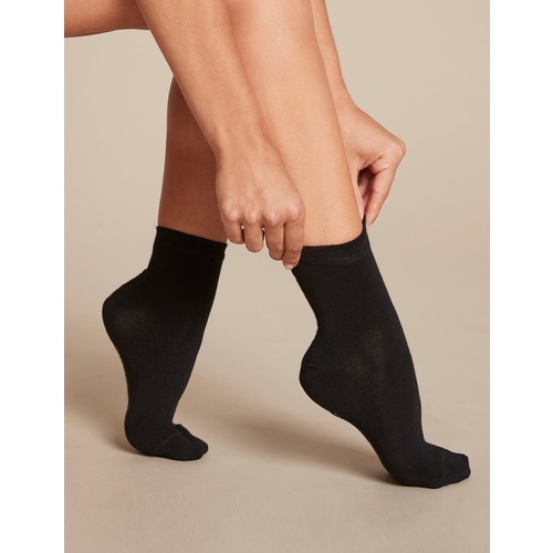 Boody Women's Everyday Ankle Sock Black 3-9 6pk