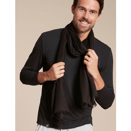 Boody Fringed Hem Scarf Black OS