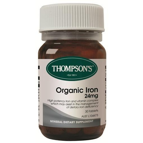 Thompson's Organic Iron 24mg 30 tabs