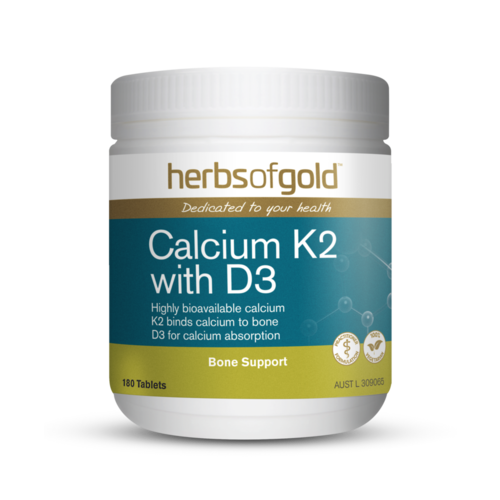 Herbs of Gold - Calcium K2 with D3 90 Tablets