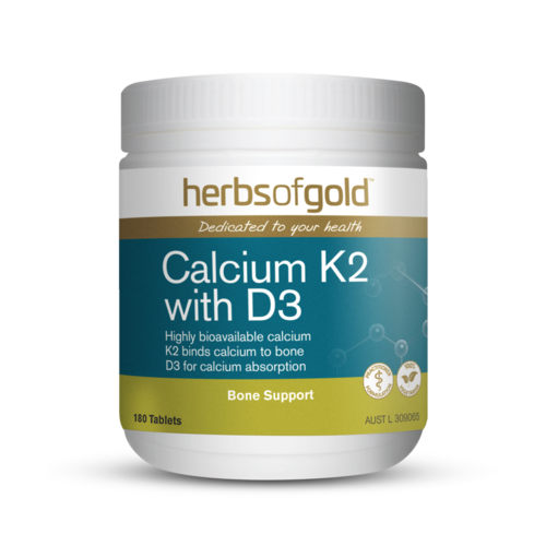 Herbs of Gold - Calcium K2 with D3 180 Tablets