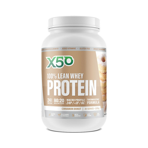 X50 100% Lean Whey Protein Cinnamon Donut 1kg