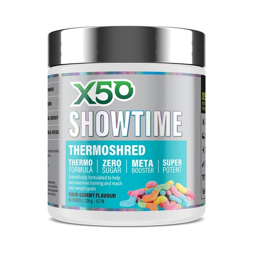 X50 Showtime Thermoshred Fat Burner Sour Gummy 326g