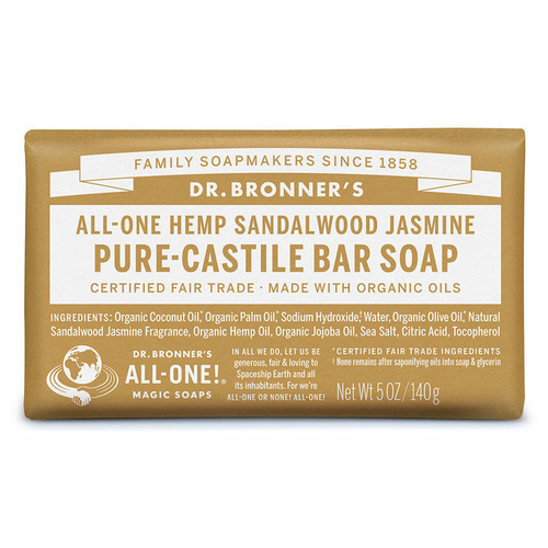 Dr Bronner's Castile Bar Soaps 140gm Sandalwood & Jasmine