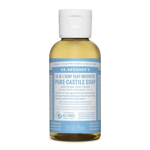 Dr Bronner's Castile Liquid Soap 59ml Baby-Mild Unscented