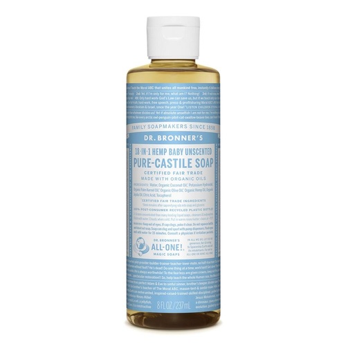 Dr Bronner's Castile Liquid Soap 237ml Baby-Mild Unscented