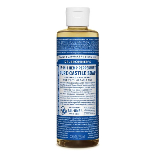 Dr Bronner's Castile Liquid Soap 237ml Peppermint