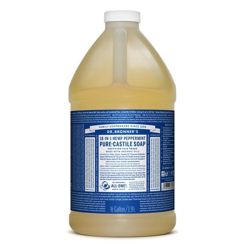 Dr Bronner's Castile Liquid Soap 1.89ltr Peppermint