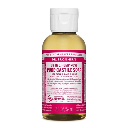 Dr Bronner's Castile Liquid Soap 59ml Rose