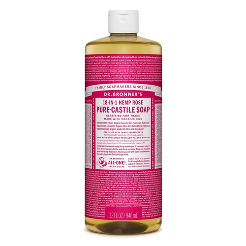 Dr Bronner's Castile Liquid Soap 946ml Rose