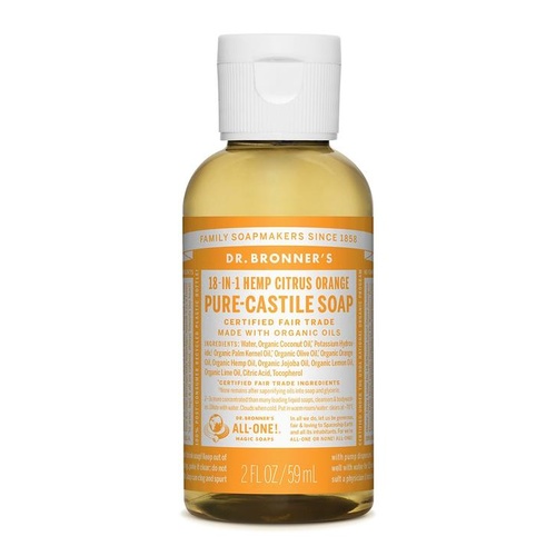 Dr Bronner's Castile Liquid Soap 59ml Citrus Orange