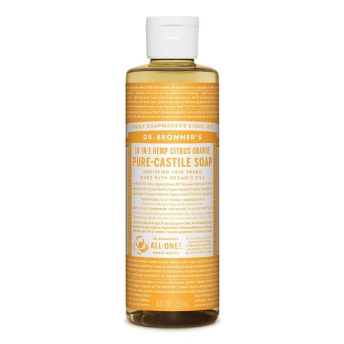 Dr Bronner's Castile Liquid Soap 237ml Citrus Orange