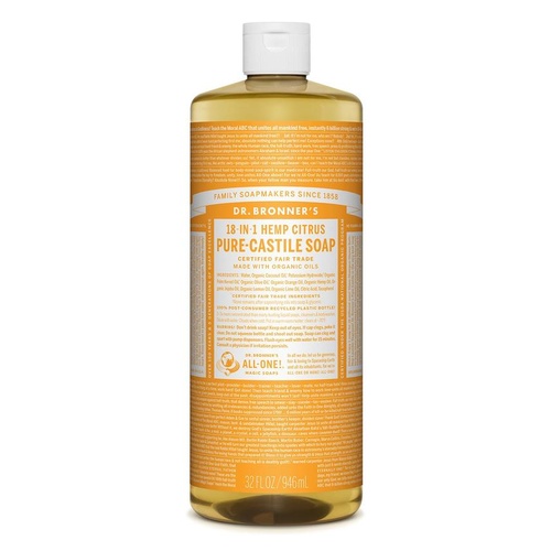 Dr Bronner's Castile Liquid Soap 946ml Citrus Orange