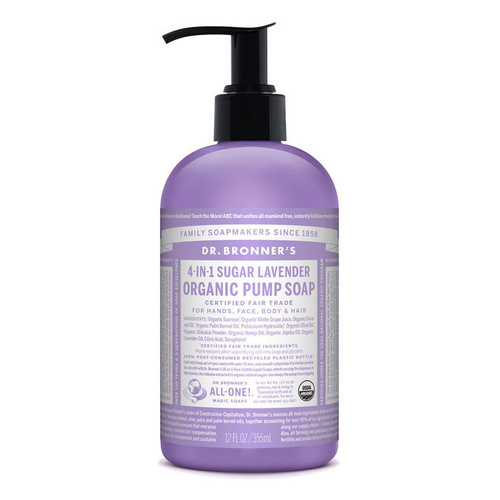 Dr Bronner's Hand & Body Pump Soap Lavender 355ml