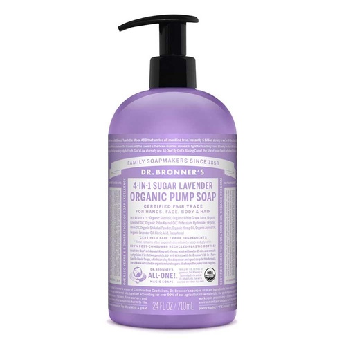 Dr Bronner's Hand & Body Pump Soap Lavender 710ml