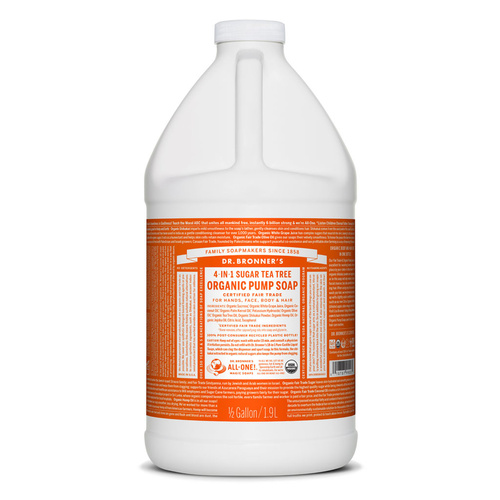 Dr Bronner's Hand & Body Pump Soap Tea Tree Refill 1.89ltr