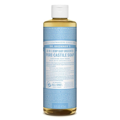 Dr Bronner's Liquid Castile Soap Baby Unscented 473ml