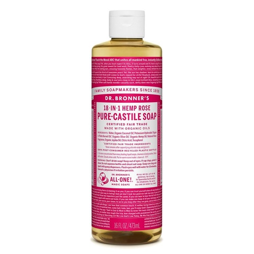 Dr Bronner's Liquid Castile Soap Rose 473ml