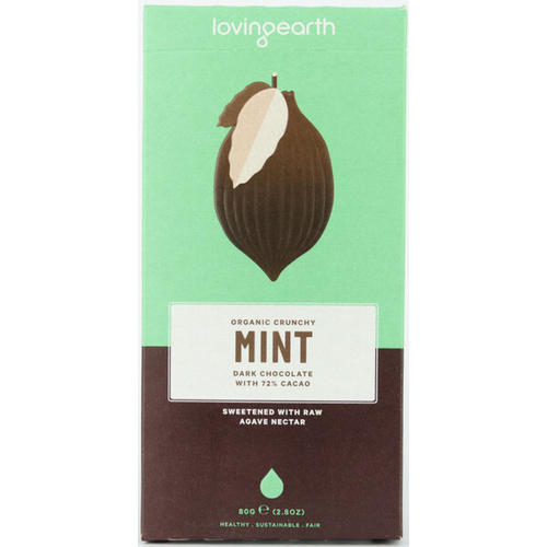 Loving Earth Chocolate Crunchy Mint Dark 80gm