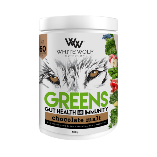 White Wolf Choc Malt Immunity+ Greens Super Blend 60 serves 300g